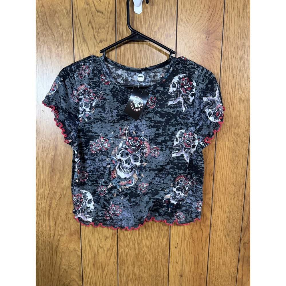 Affliction Cropped Thin Baby T-Shirt Size XL NWT